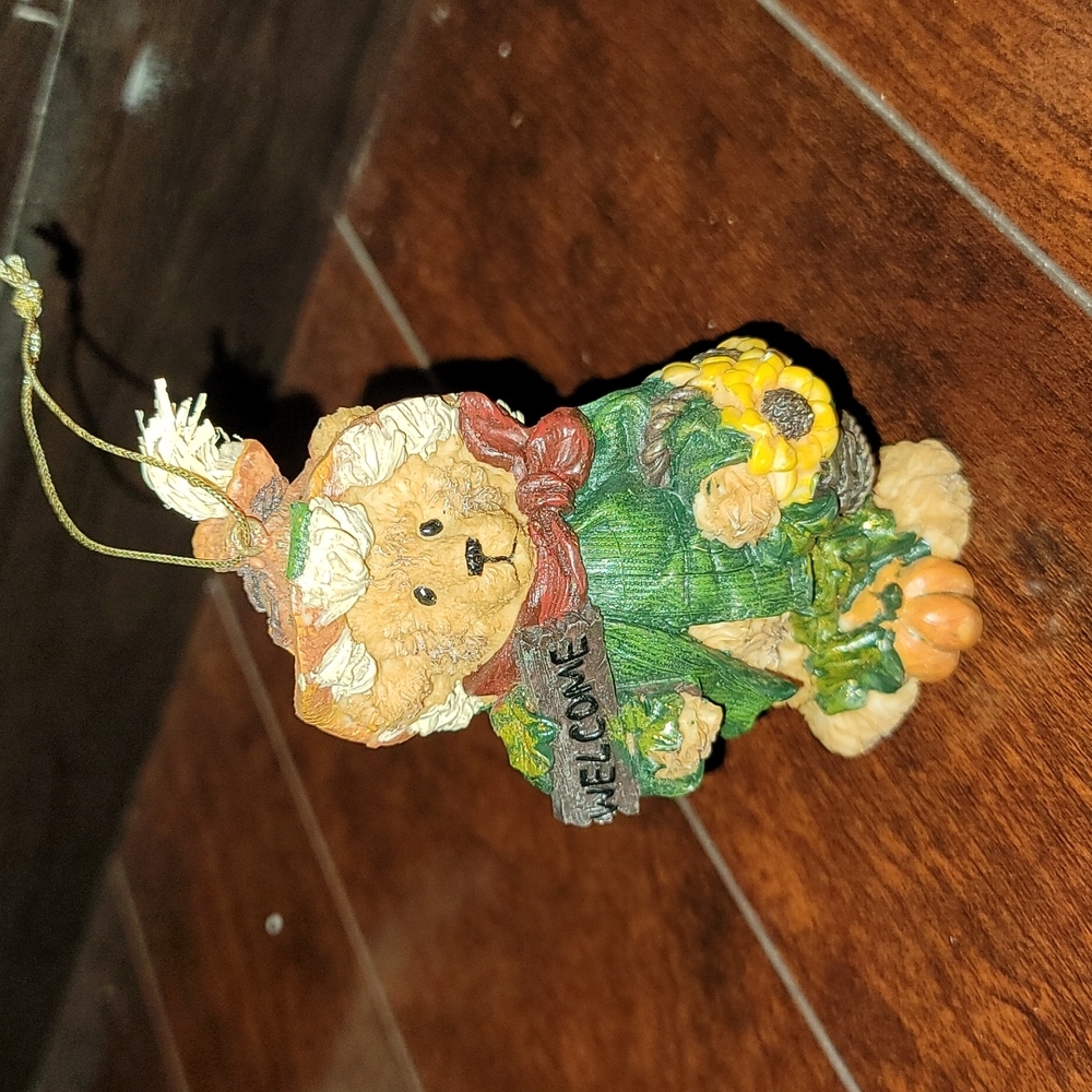 Bear Figurine, Autumn Themed   (Stand or Hang)